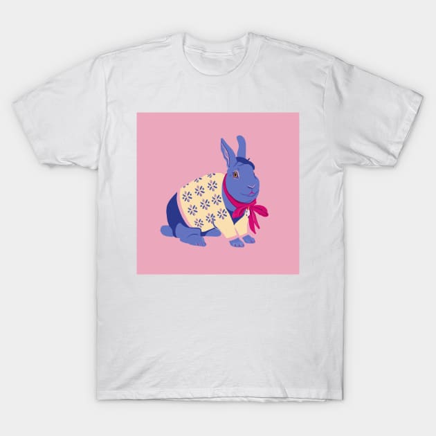 Blue rabbit T-Shirt by argiropulo